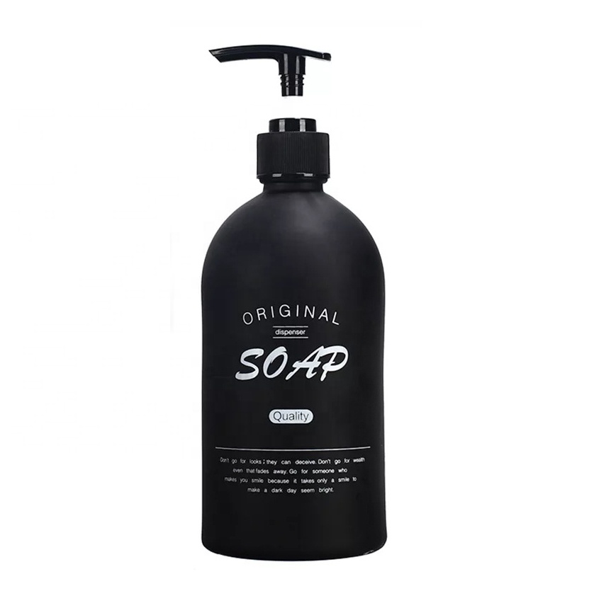 Matte Black shampoo Glass Bottle Hand soap dispenser Sanitizer Bottle With Black Pump