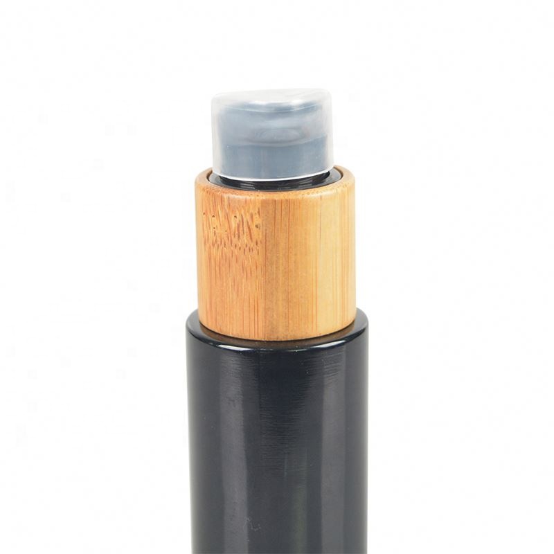 Matte Matt Black Jars and Bottles with Glass Dropper High Quality 10ml 100ml Skin Care Cream PET Cosmetic Packing Round AQL2.5