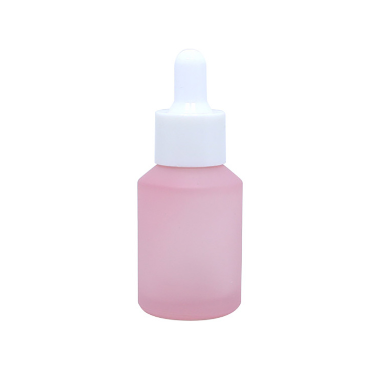 Matte Pink Botellas Gotero de Vidrio Glass Essential Oil Serum Bottle with Dropper