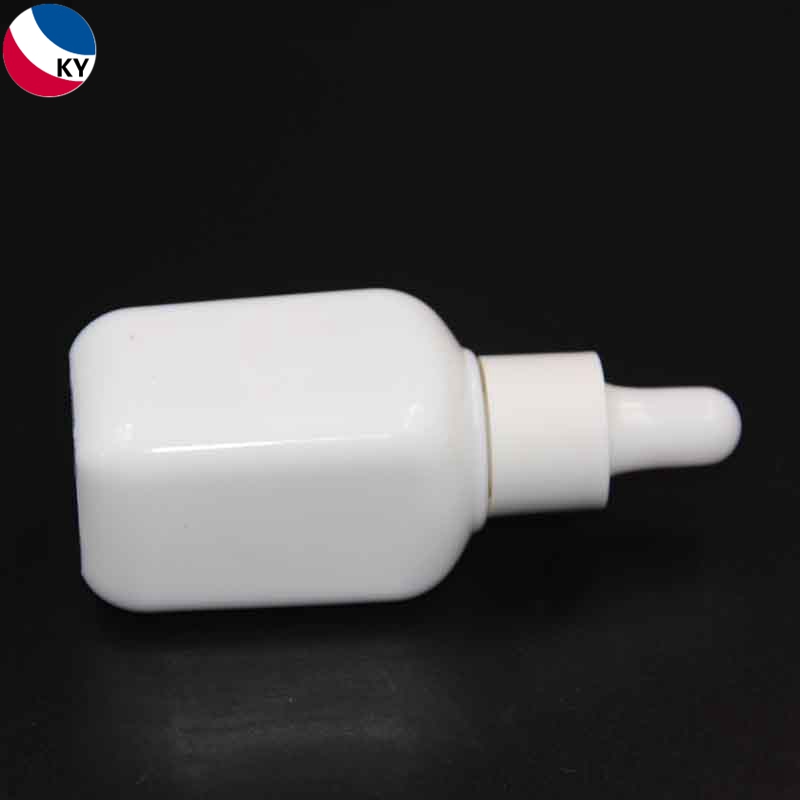 Matte Square Dropper Bottles White Serum Glass Essential Oil Screen Printing Personal Care