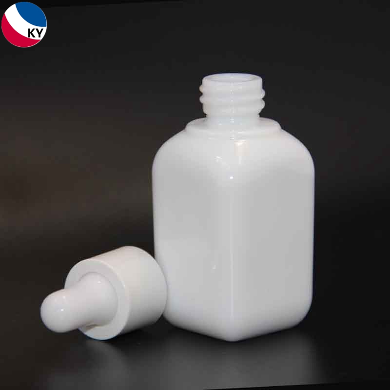 Matte Square Dropper Bottles White Serum Glass Essential Oil Screen Printing Personal Care