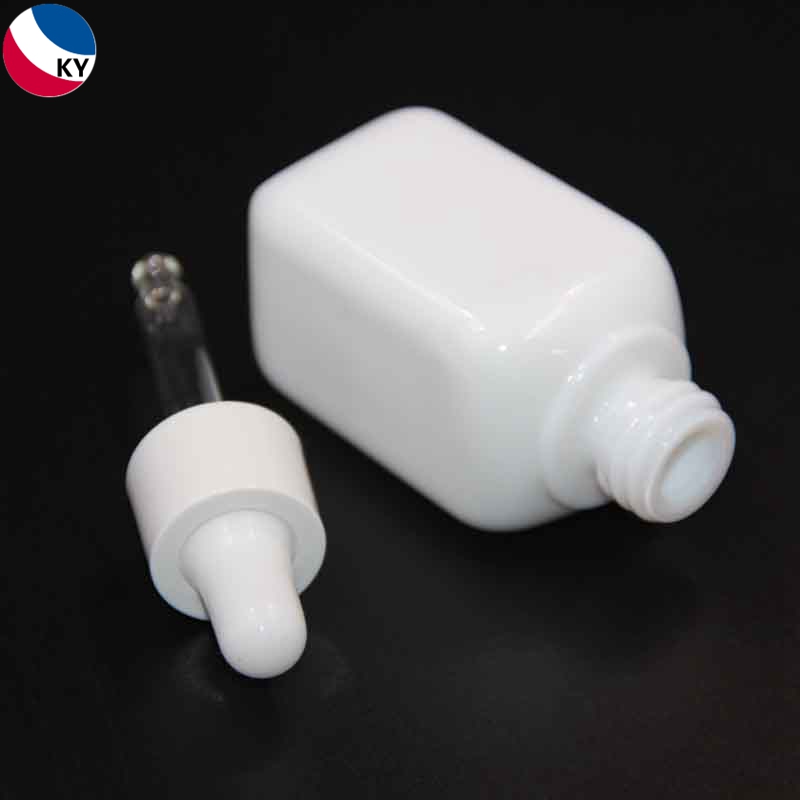 Matte Square Dropper Bottles White Serum Glass Essential Oil Screen Printing Personal Care