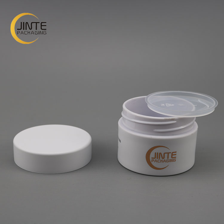 Matte White PETG Plastic Jar 50ml with Rose gold hot stamping for Dipping Powder