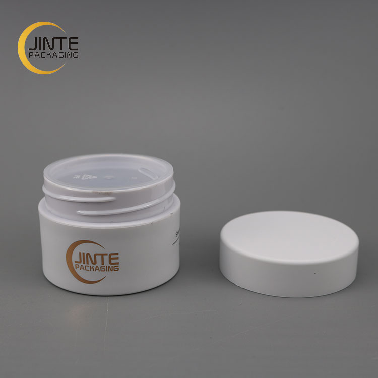 Matte White PETG Plastic Jar 50ml with Rose gold hot stamping for Dipping Powder