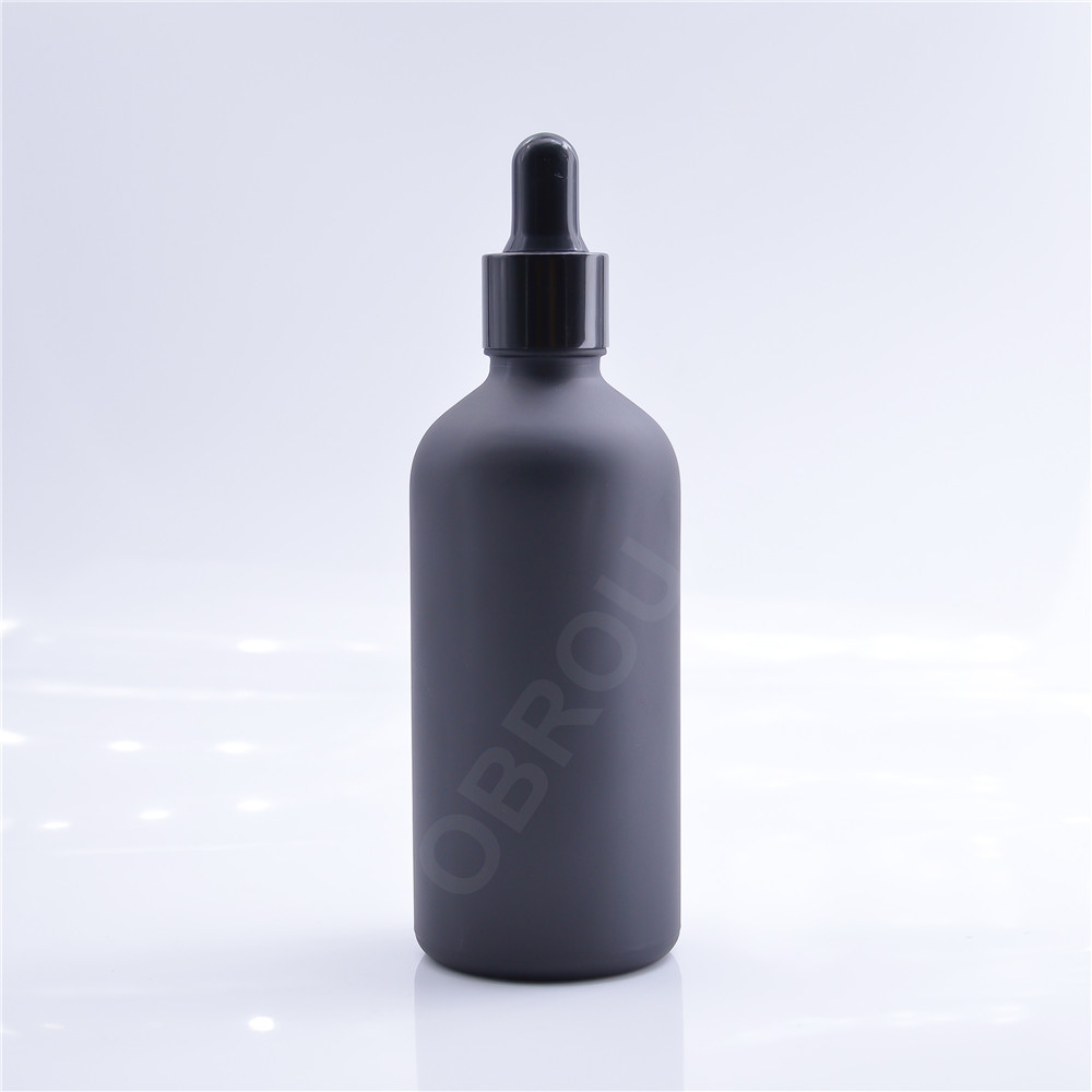 Matte black bottle 100ml 50ml 30ml 15ml 10ml glass dropper bottles e vape oil bottle wholesale
