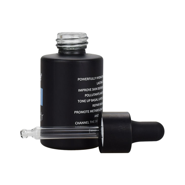 Matte black color beard oil usage dropper bottle men's cosmetic 20ml 30ml 60ml 80ml