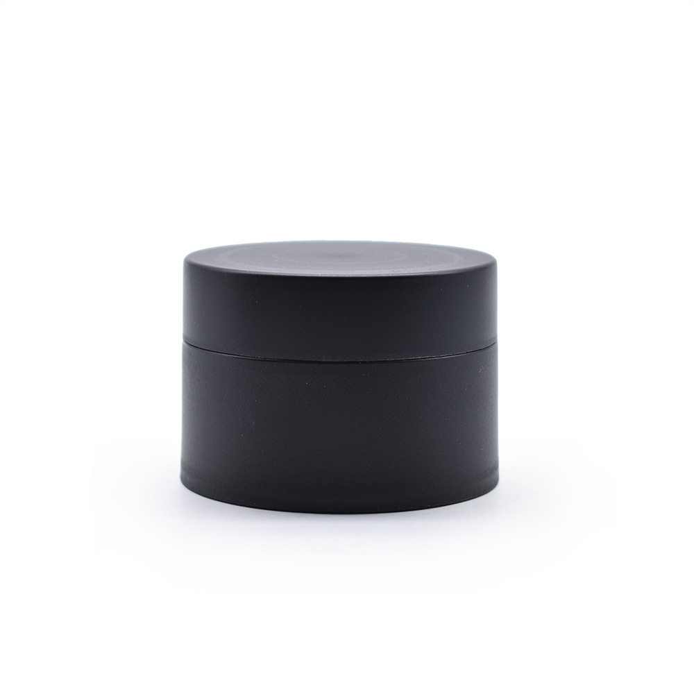 Matte black cosmetic jar empty frosted 30g pp plastic cream jar wholesale