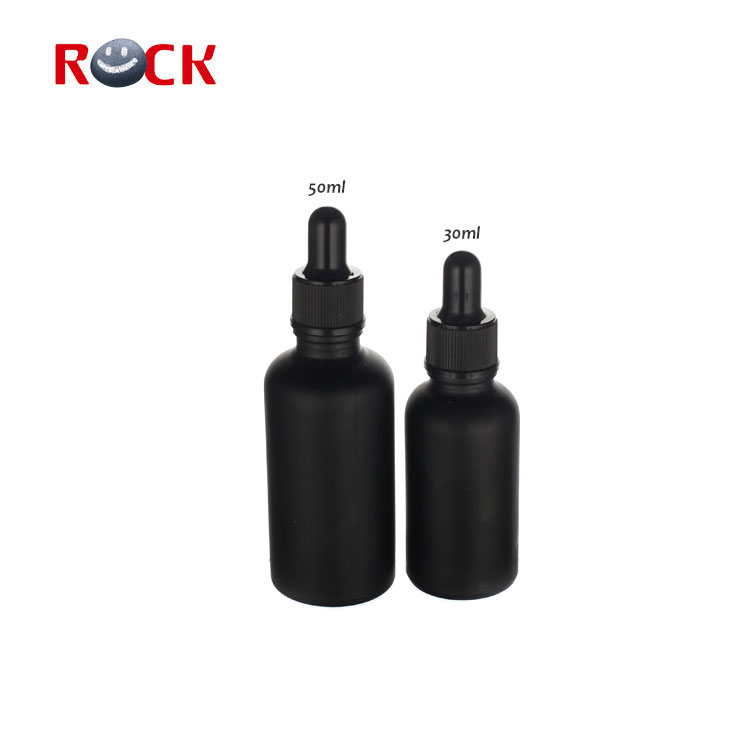 Matte black glass dropper 30 ml essential oil glass bottle