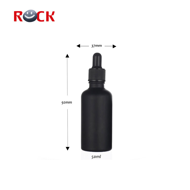 Matte black glass dropper 30 ml essential oil glass bottle