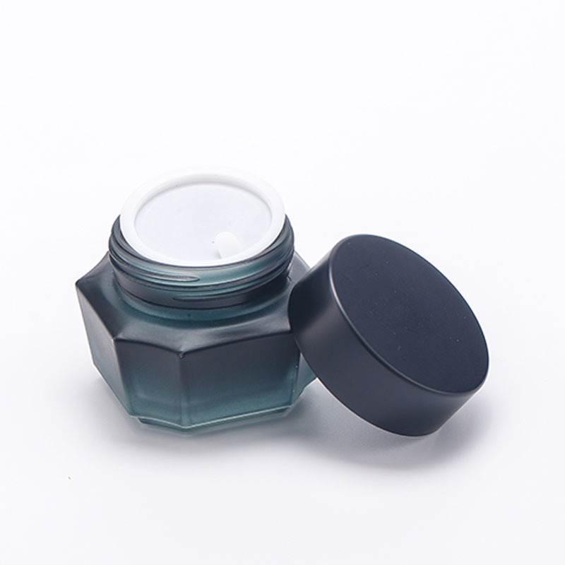 Matte black gradient skin care products special cosmetics packaging cream jar set emulsion essence subpackage glass bottle