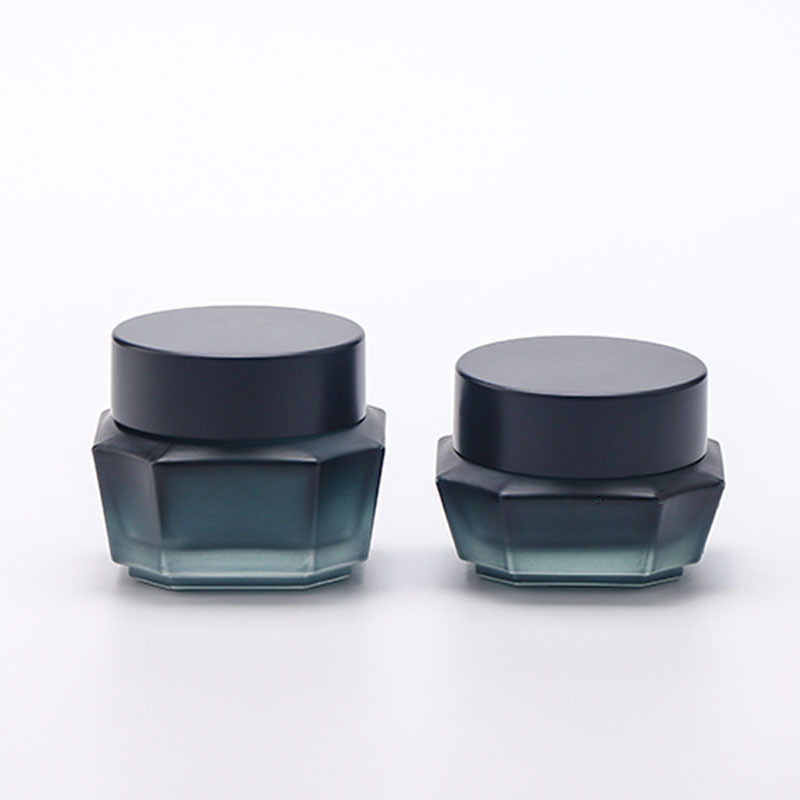 Matte black gradient skin care products special cosmetics packaging cream jar set emulsion essence subpackage glass bottle