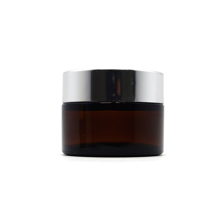 Matte blue Cosmetic Packaging 50ml 50g 2oz Round Shape Opal White Glass Lotion Cream Jar with customized blue Lid
