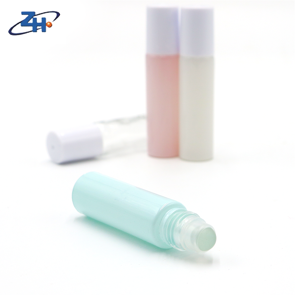 Matte clear transparent blue glass roller bottle 8ml glass perfume eye cream roller bottle