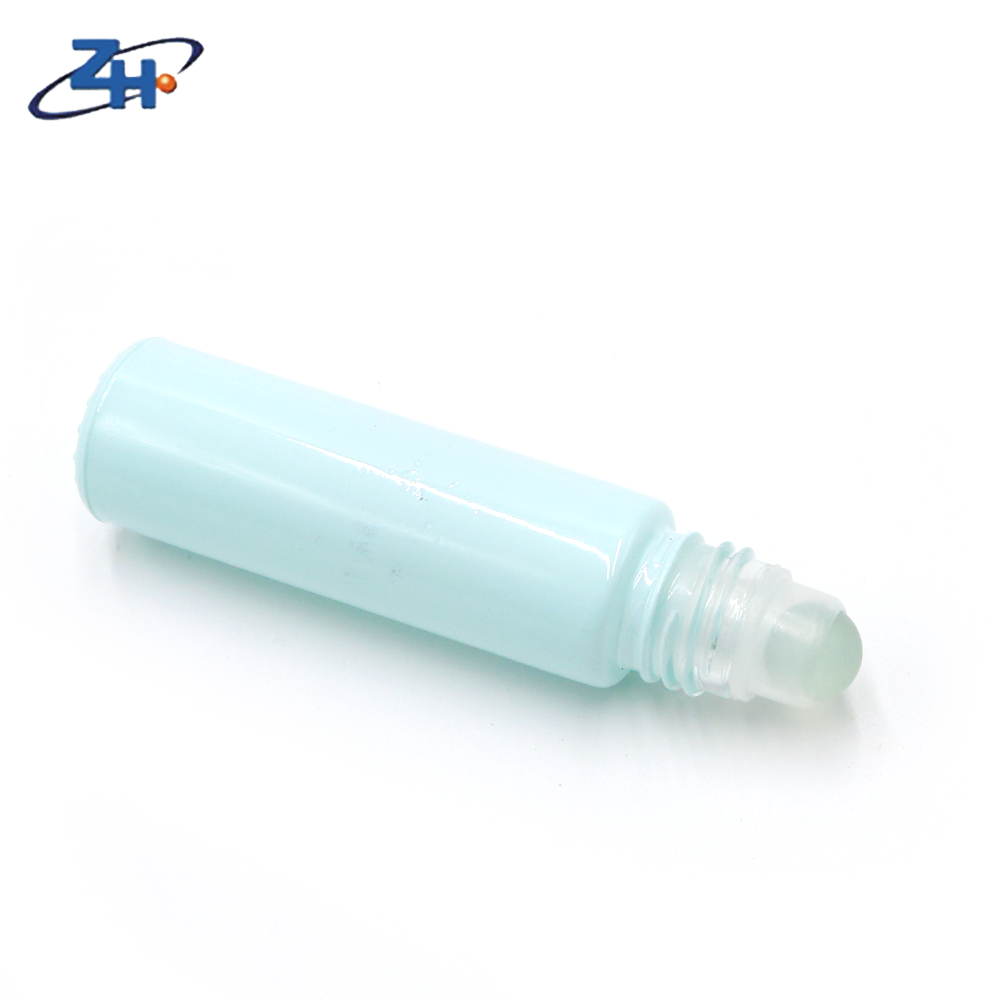 Matte clear transparent blue glass roller bottle 8ml glass perfume eye cream roller bottle