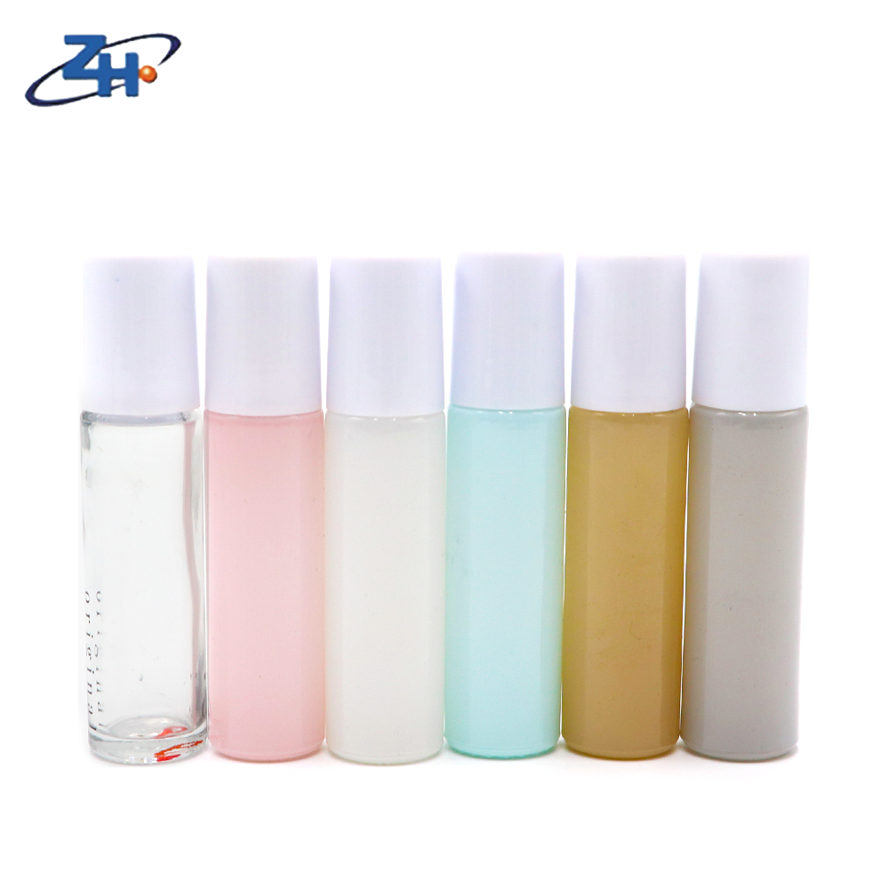 Matte clear transparent blue glass roller bottle 8ml glass perfume eye cream roller bottle