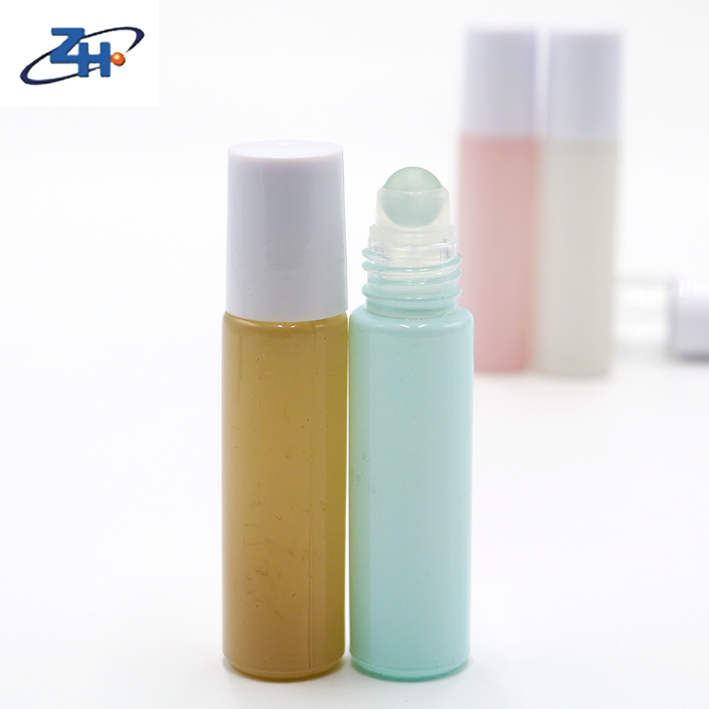 Matte clear transparent blue glass roller bottle 8ml glass perfume eye cream roller bottle