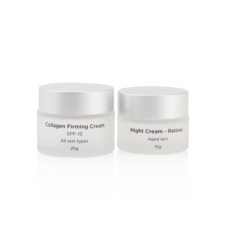 Matte clear wide mouth glass jar cosmetic 5g 10g 15g 20g 30g 50g 100g empty face cream container jar for sale