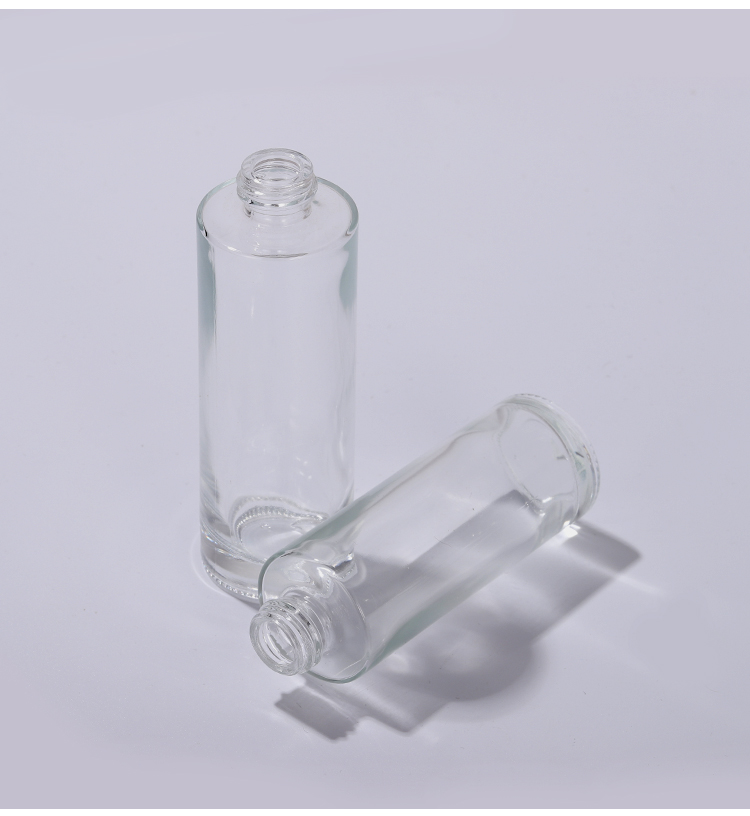 Matte cosmetic 30ml flat shoulder frosted transparent glass dropper bottle for massage essential oil or skin care essence