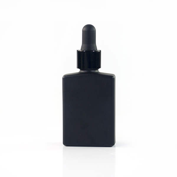 Matte frosted black 15ml 30ml 50ml 100ml rectangle glass bottle with dropper