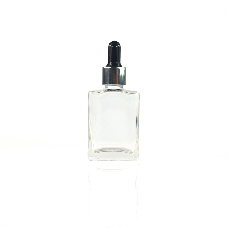 Matte frosted black 15ml 30ml 50ml 100ml rectangle glass bottle with dropper