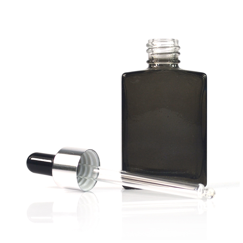 Matte frosted black amber red blue green pink15ml 30ml 50ml 100ml rectangle glass bottle with dropper