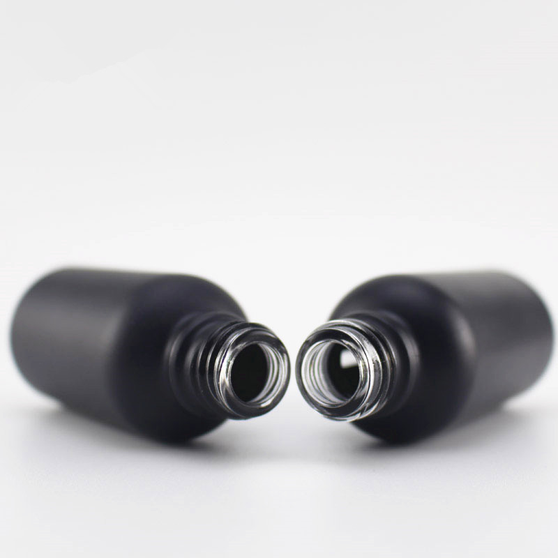 Matte frosted black e liquid essential oil dropper 30ml glass essential oil bottle with paper tube 30ml paper tubes