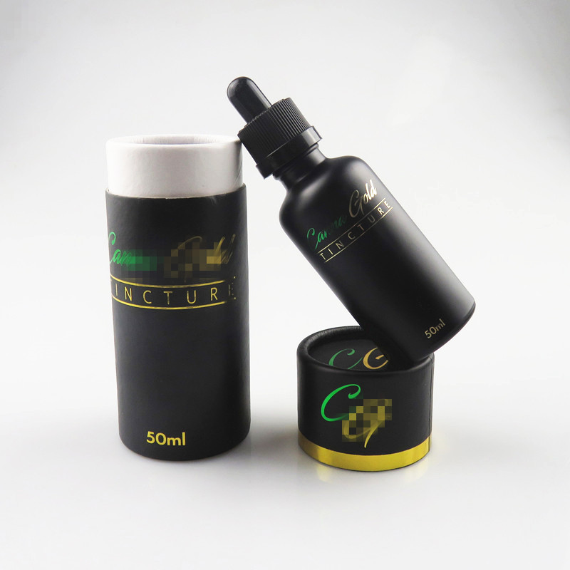 Matte frosted black e liquid essential oil dropper 30ml glass essential oil bottle with paper tube 30ml paper tubes
