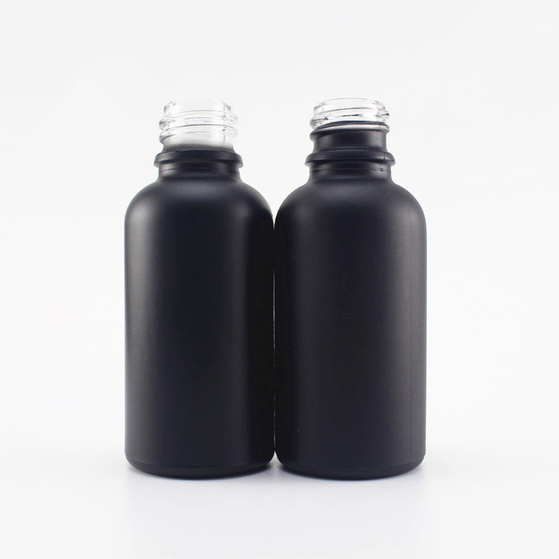 Matte frosted black e liquid essential oil dropper 30ml glass essential oil bottle with paper tube 30ml paper tubes