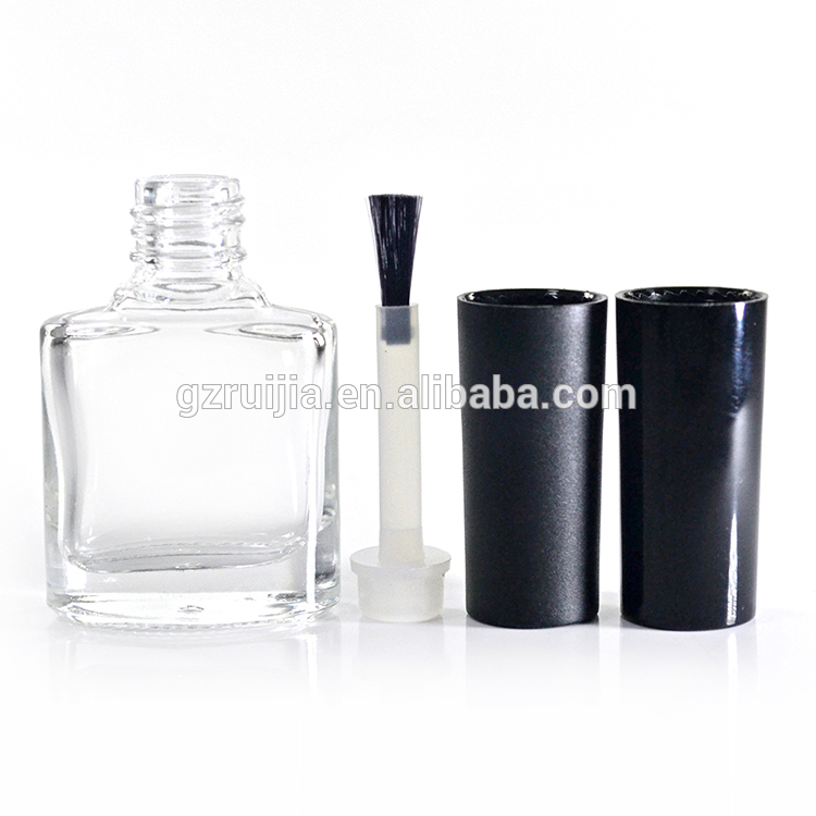 Matte frosted black square round 5ml 7ml 10ml 11ml 13ml 14ml 17ml empty glass UV gel nail polish bottle with black lid