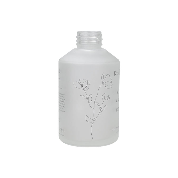 Matte frosted empty glass bottle with shampoo pump 60ml 120ml 200ml body wash use slopping shoulder pump glass bottle