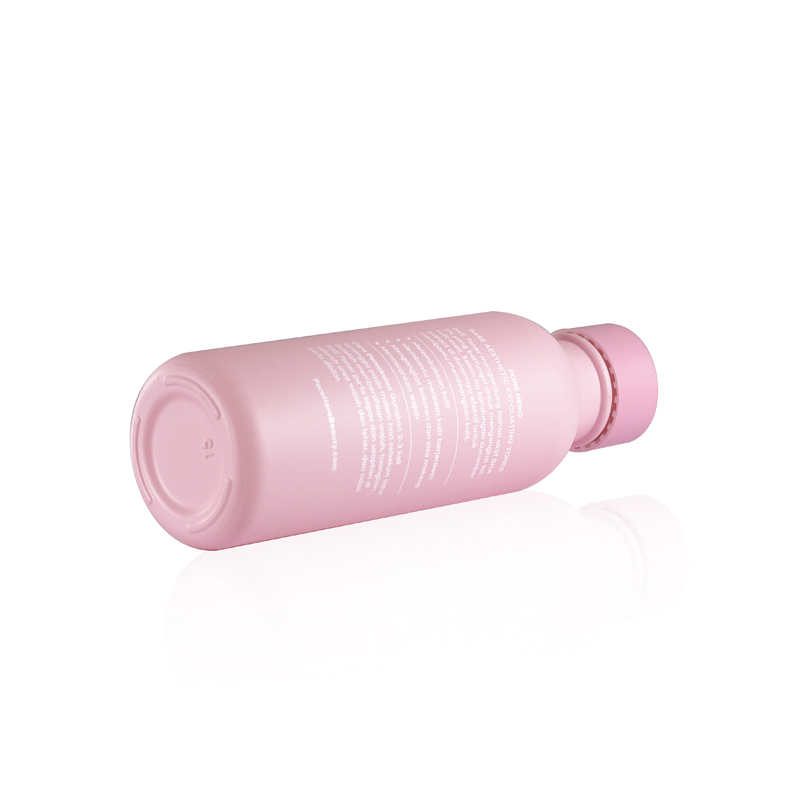 Matte glass toner bottle frosted pink color design