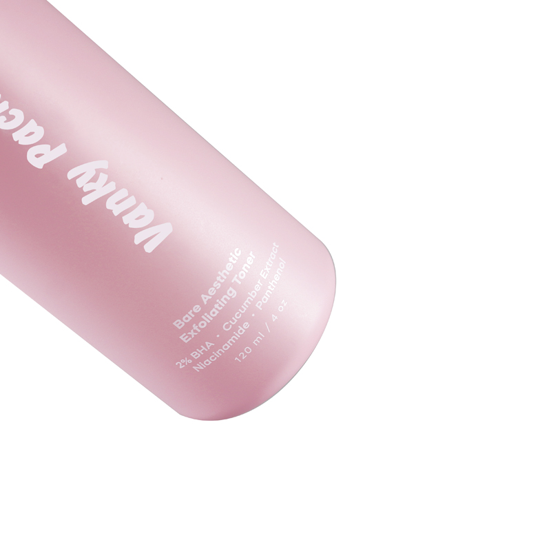 Matte glass toner bottle frosted pink color design