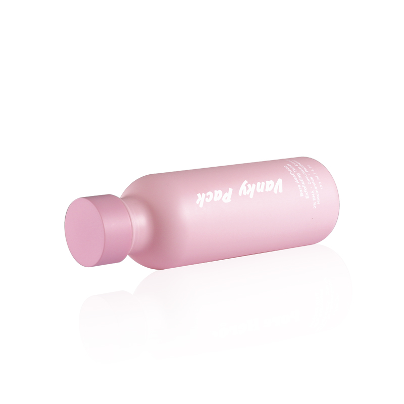 Matte glass toner bottle frosted pink color design