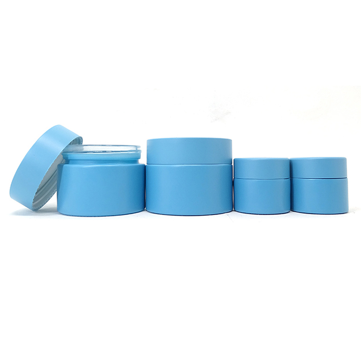 Matte handing frosted custom color cosmetic glass jar 30ml 50ml 100ml glass cream jars for skincare packaging