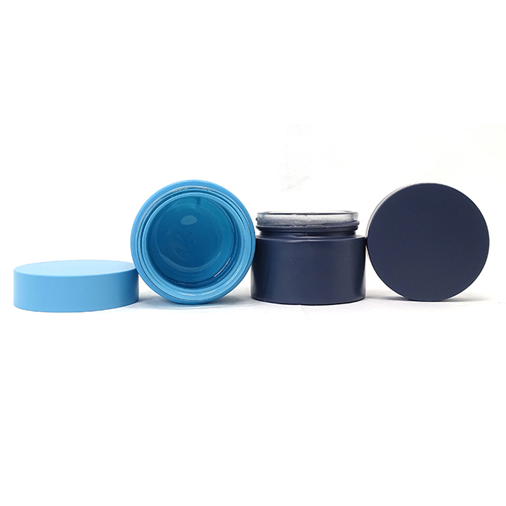 Matte handing frosted custom color cosmetic glass jar 30ml 50ml 100ml glass cream jars for skincare packaging