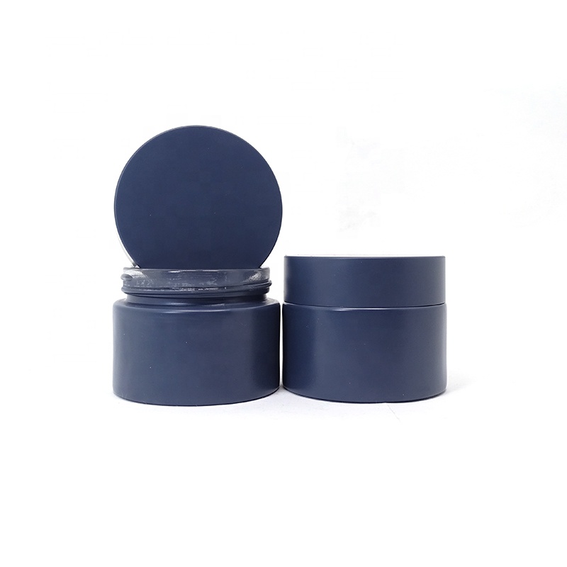 Matte handing frosted custom color cosmetic glass jar 30ml 50ml 100ml glass cream jars for skincare packaging