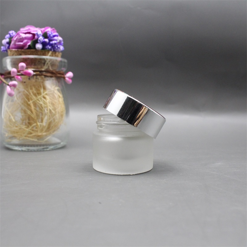 Matte handing frosted custom color cosmetic glass jar glass cream jars for skincare packaging envases de vidrio