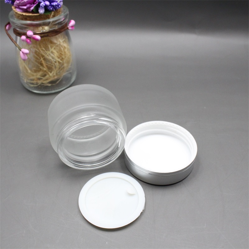 Matte handing frosted custom color cosmetic glass jar glass cream jars for skincare packaging envases de vidrio