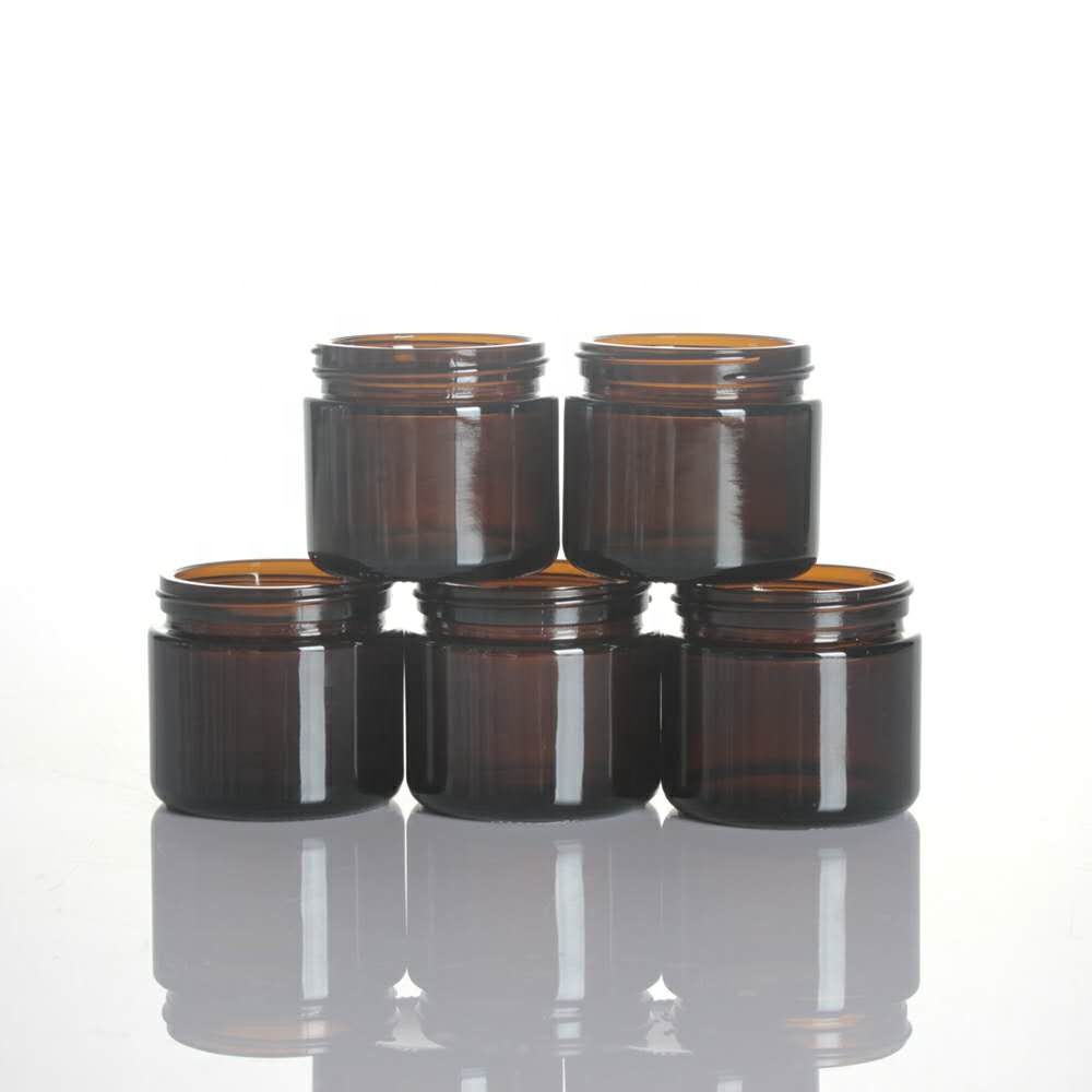 Medical Cosmetics Jar Amber Candle Body Care Glass 3-5 Days for Stocked Bottle Cooking Oil Screw Cap Bulk on Pallet No Logo 2oz