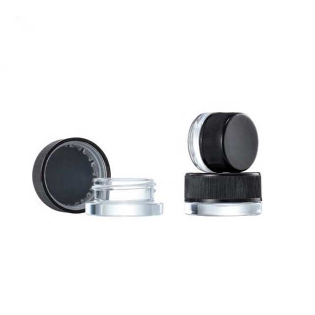 Medical Grade 5ML glass jars containers Black Glass Jar for concentrate jars lightproof Bottle Wax Container