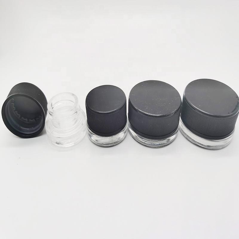 Medical Grade 5ML glass jars containers Black Glass Jar for concentrate jars lightproof Bottle Wax Container