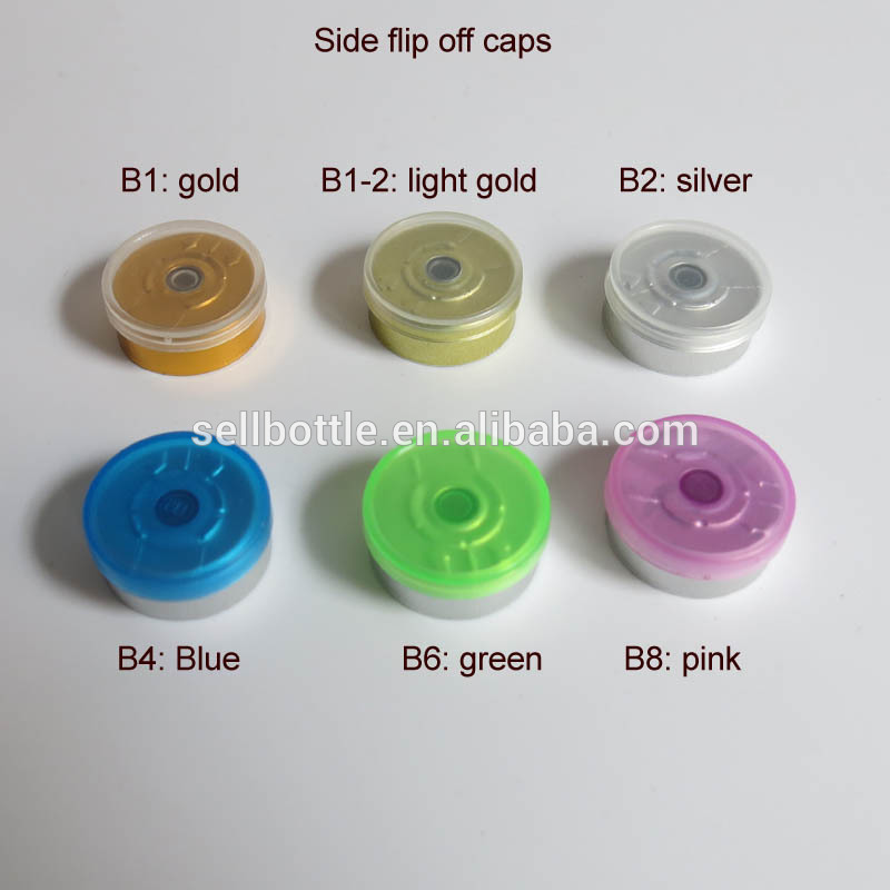 Medical vial use tear off aluminum and plastic cap
