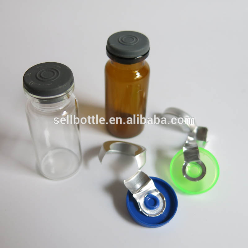 Medical vial use tear off aluminum and plastic cap