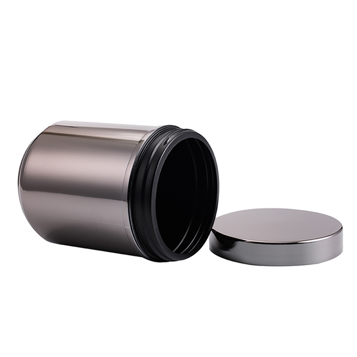 Medicine Plastic Bottle Black Bottle For Protein Powder Green Chromed Plastic Bottle