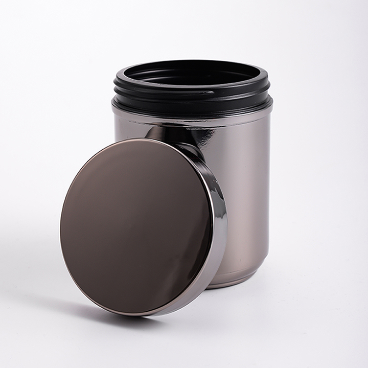Medicine Plastic Bottle Black Bottle For Protein Powder Green Chromed Plastic Bottle