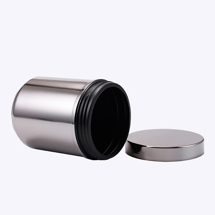 Medicine Plastic Bottle Black Bottle For Protein Powder Green Chromed Plastic Bottle