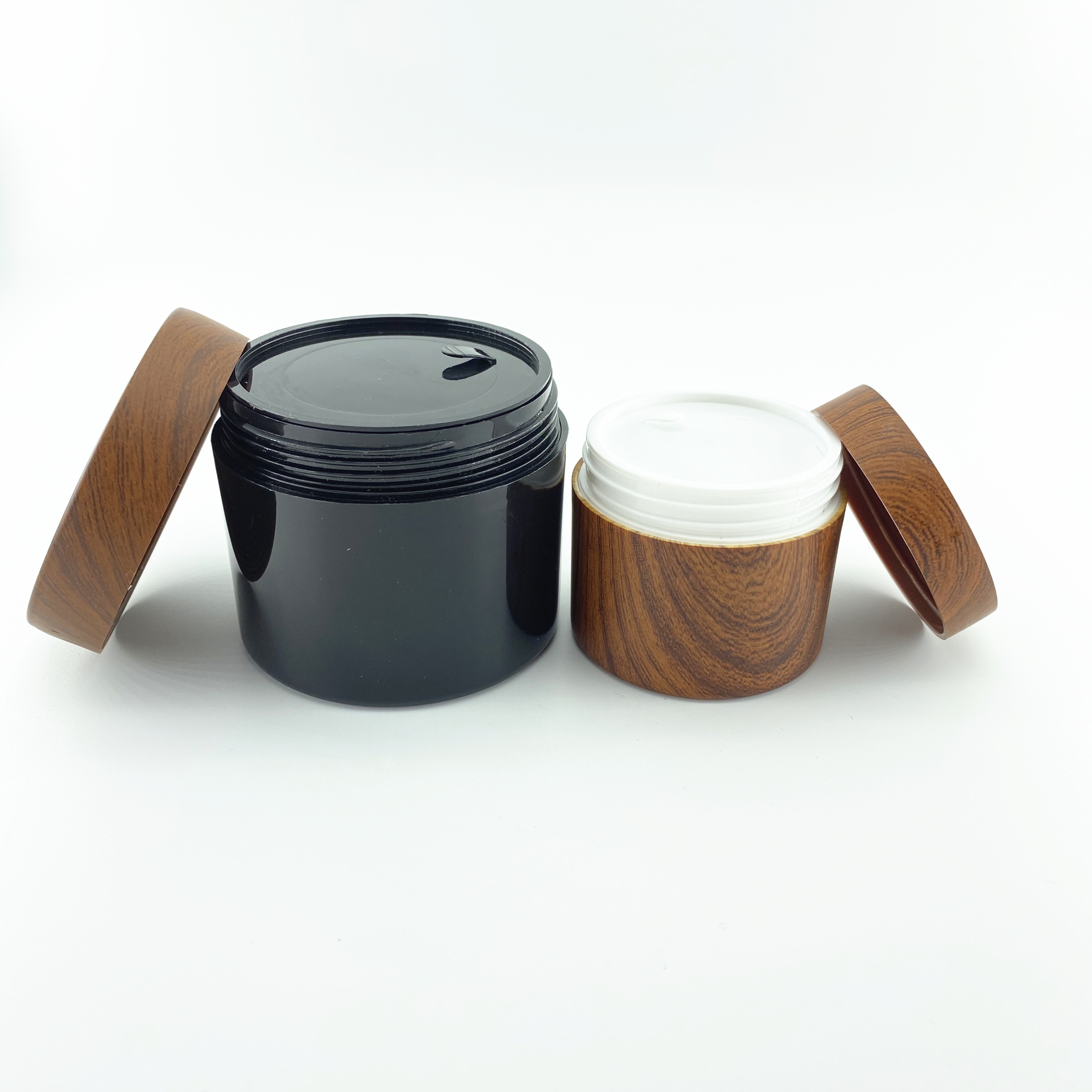 Men cosmetics set cream coating bamboo pp jar with lids10g-250g black/white cream jar