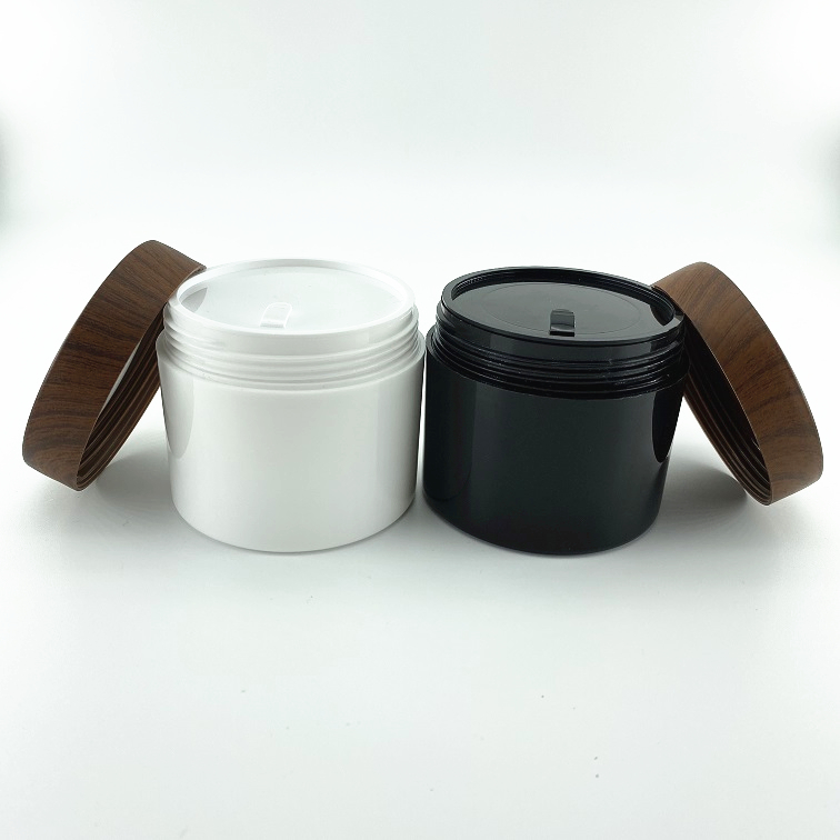 Men cosmetics set cream coating bamboo pp jar with lids10g-250g black/white cream jar