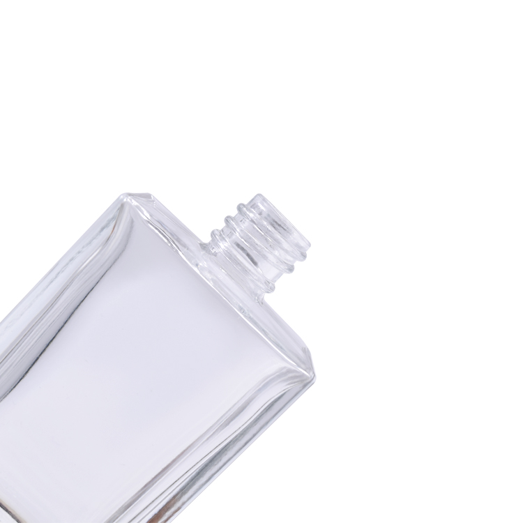 Men simple rectangular perfume glass bottle 50 ml screw neck fragrance perfume glass bottle
