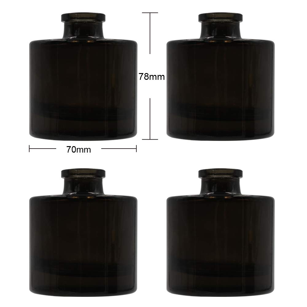 Mescente 100ml 200ml high quality matte black reed diffuser glass bottle
